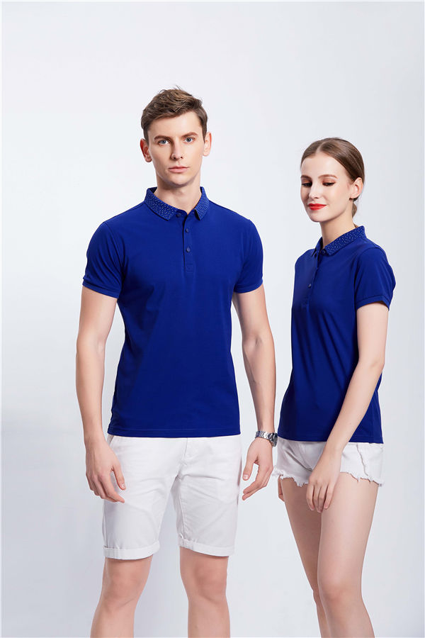 欧根棉蓝色短袖