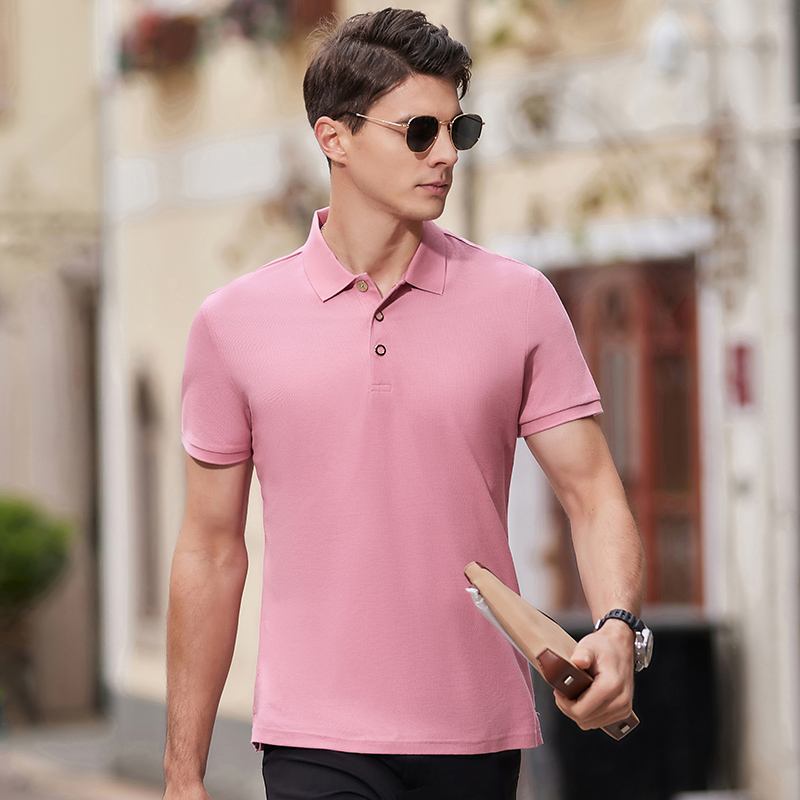 长绒丝光棉翻领T