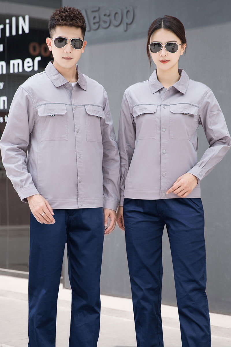 夏季长袖纯棉工作服