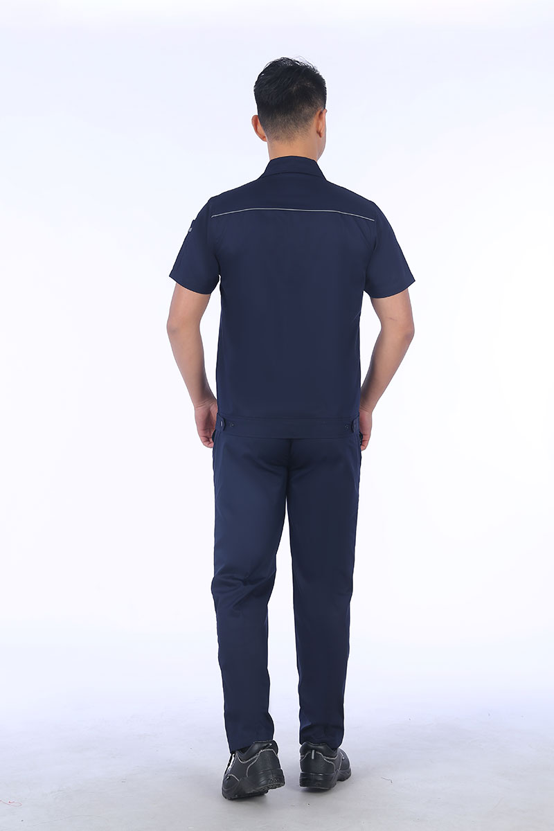 短袖工作服藏蓝背
