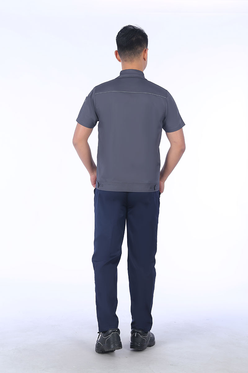 短袖工作服深灰背