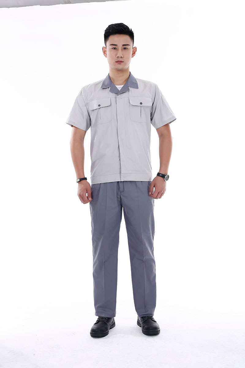翻领短袖工作服