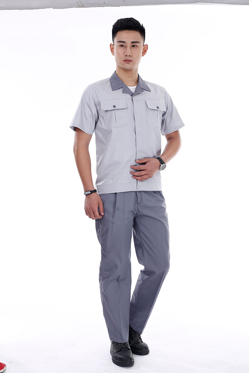 翻领短袖工作服