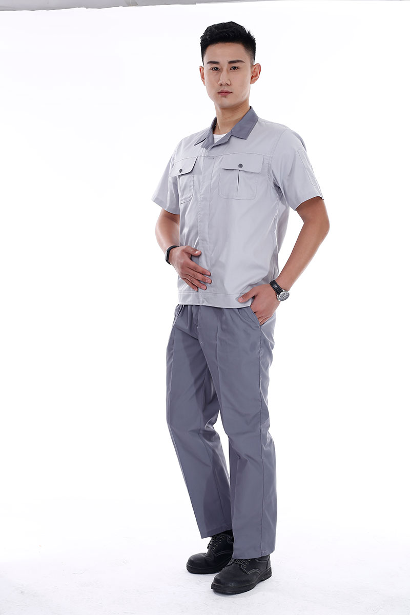 翻领短袖工作服