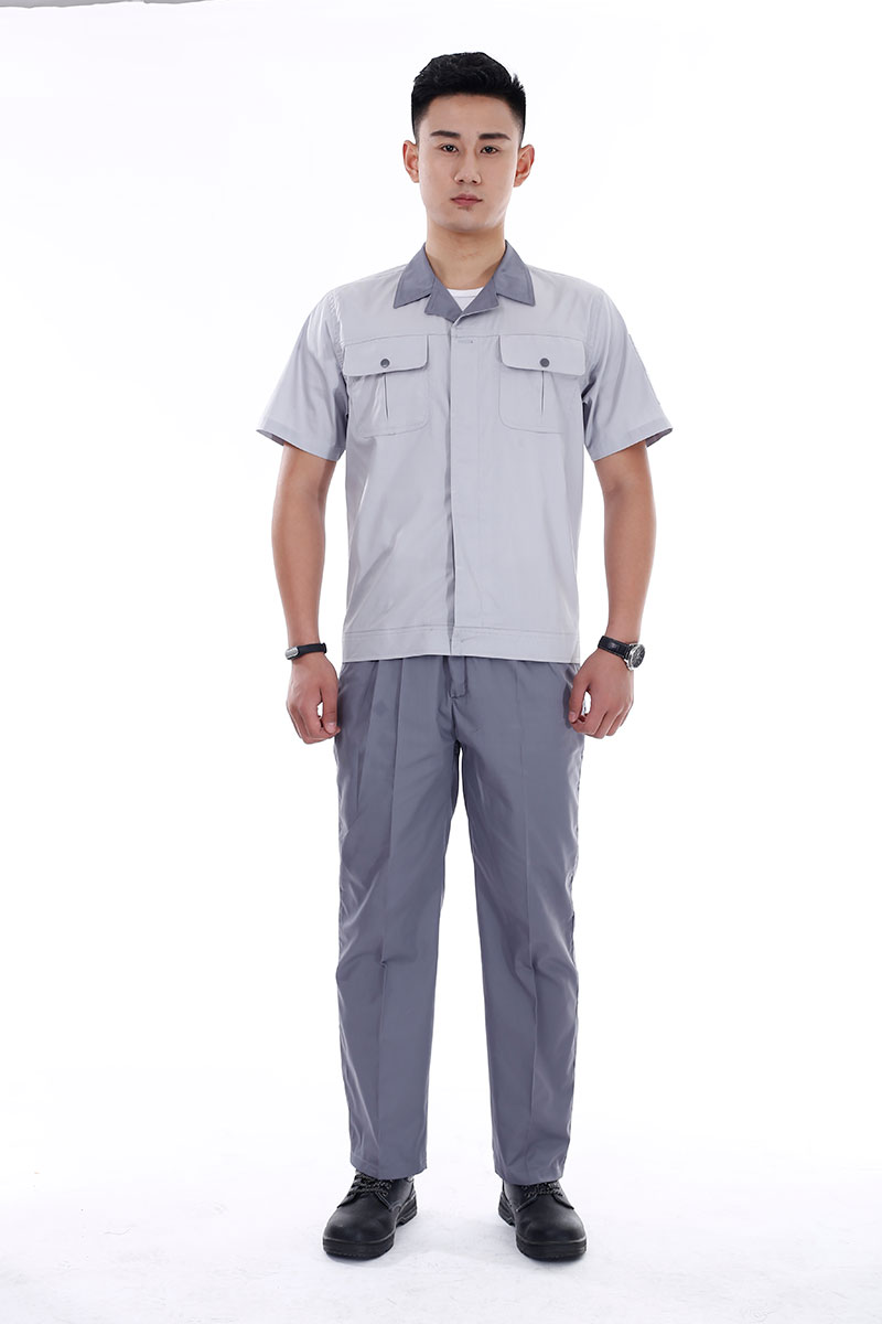 翻领短袖工作服