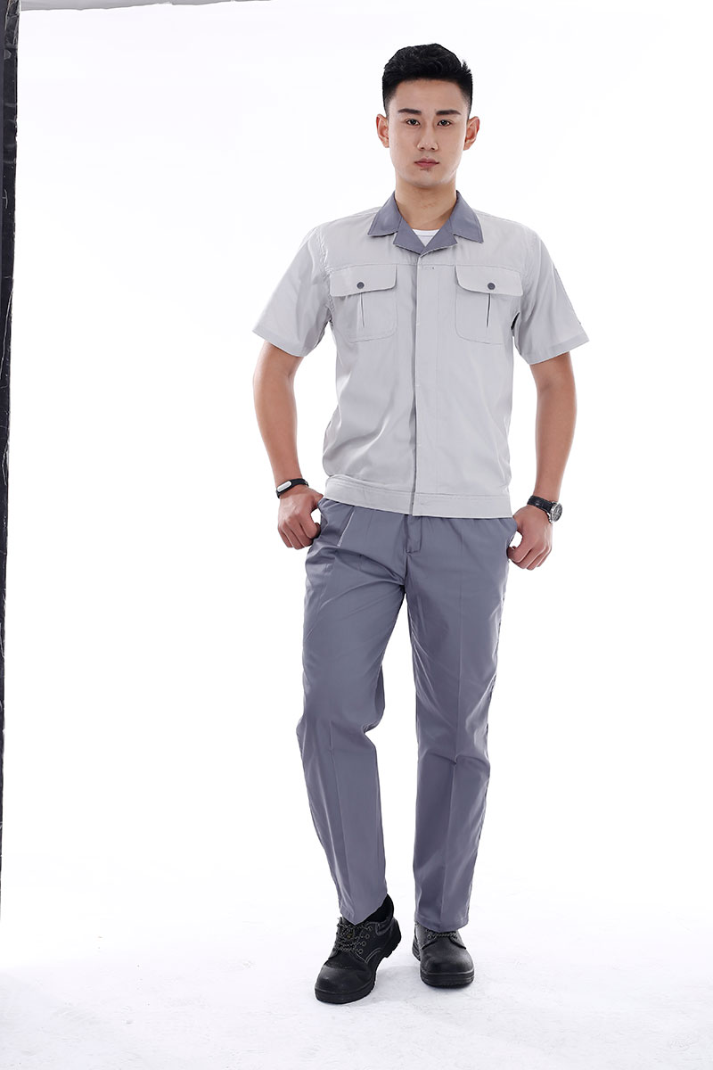 翻领短袖工作服