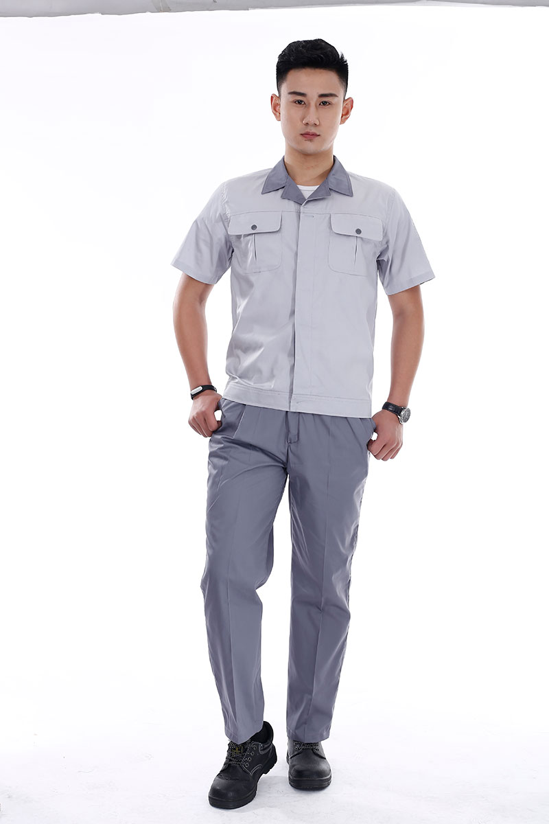翻领短袖工作服