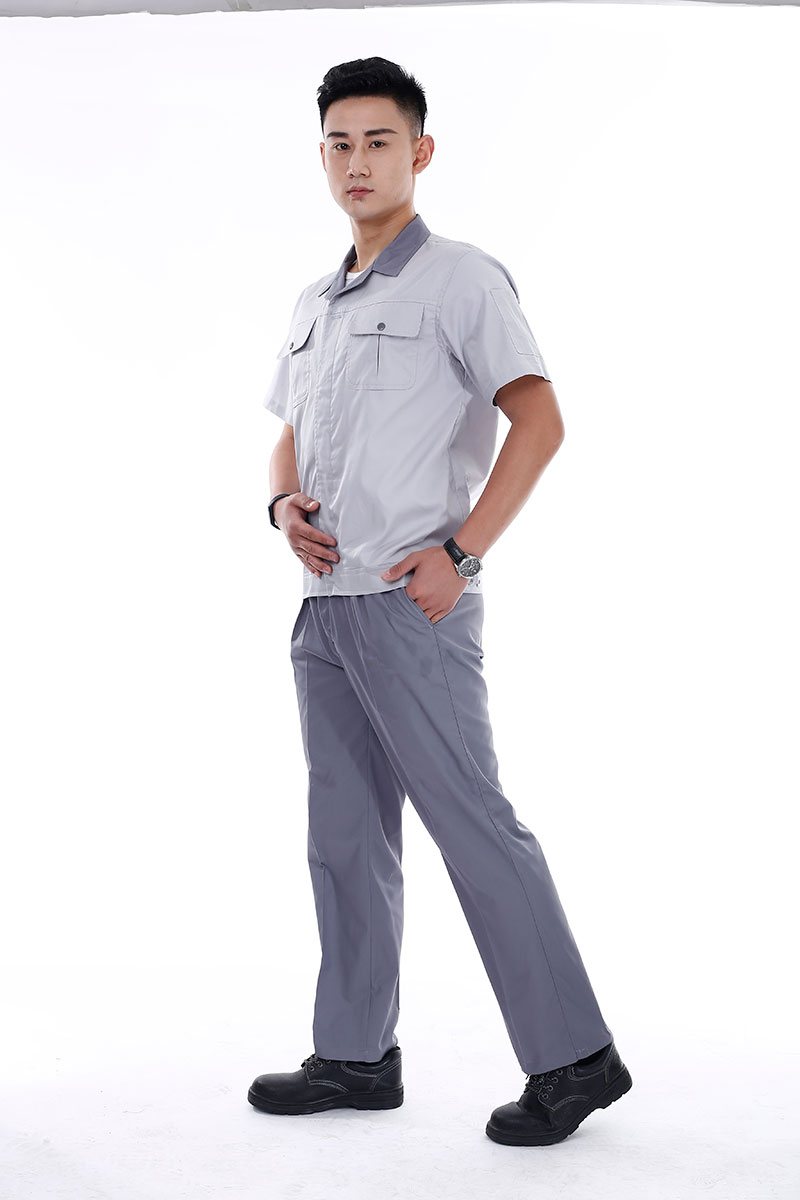 翻领短袖工作服