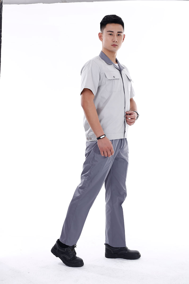 翻领短袖工作服