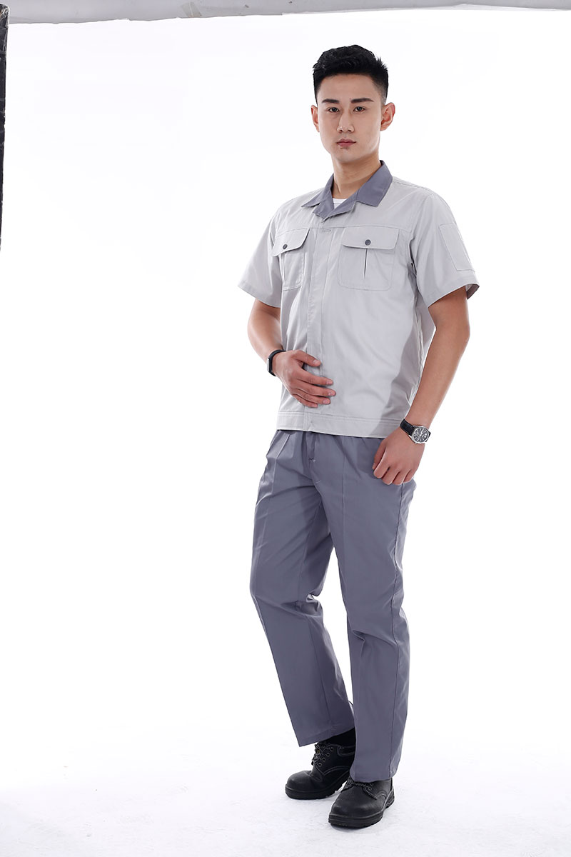 翻领短袖工作服
