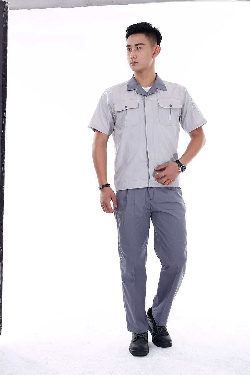 翻领短袖工作服