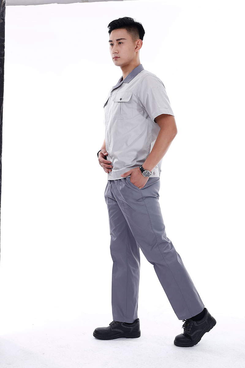 翻领短袖工作服