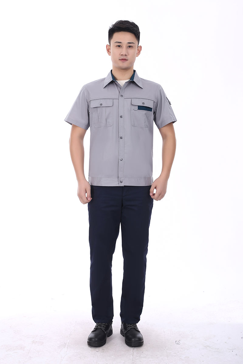 涤棉防静电工作服灰色