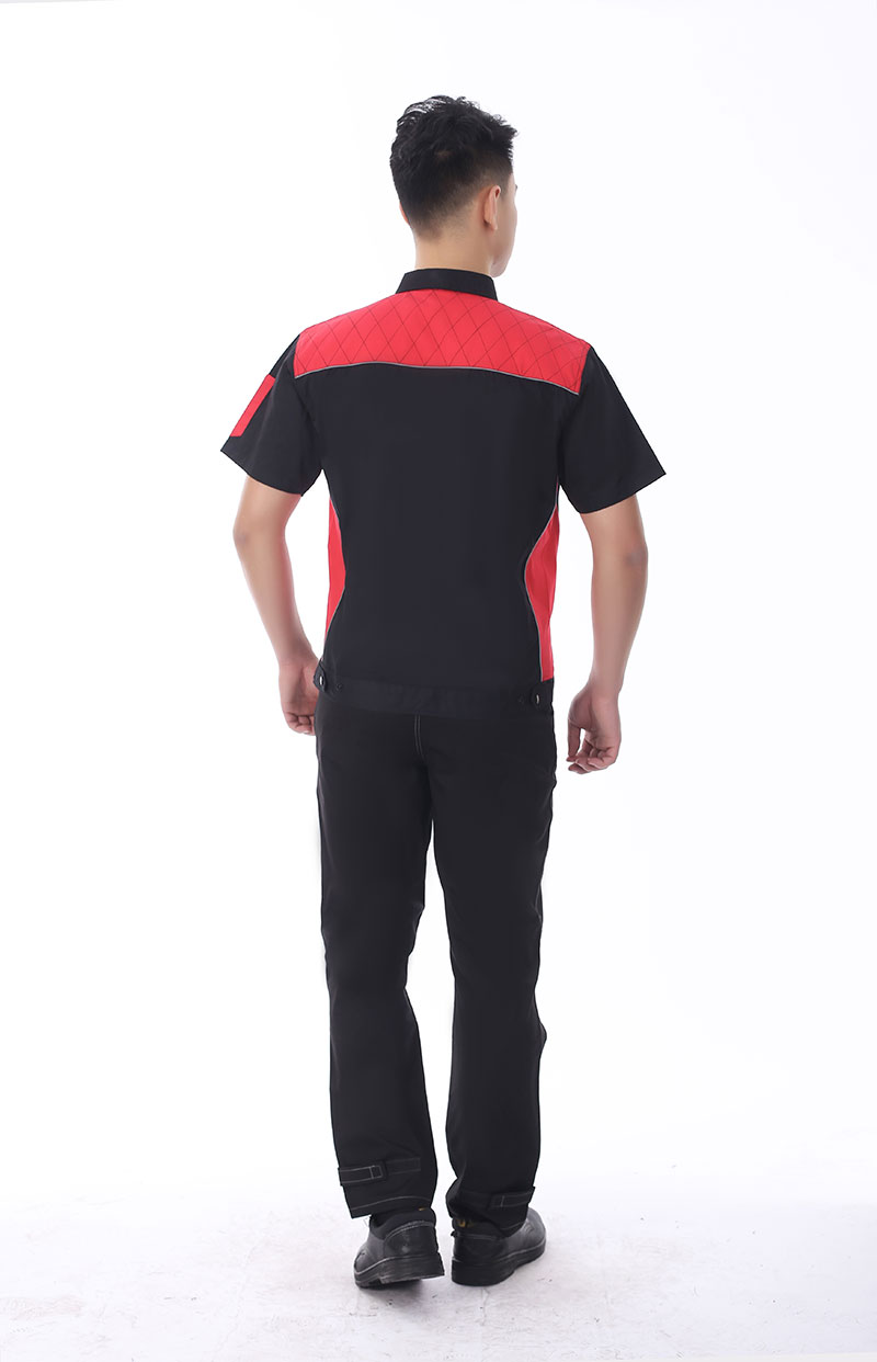 防撕裂工作服黑色红