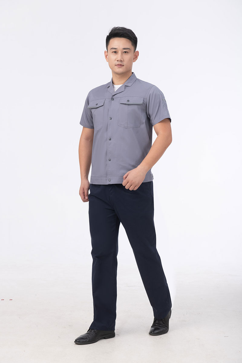 弹力款工作服灰色