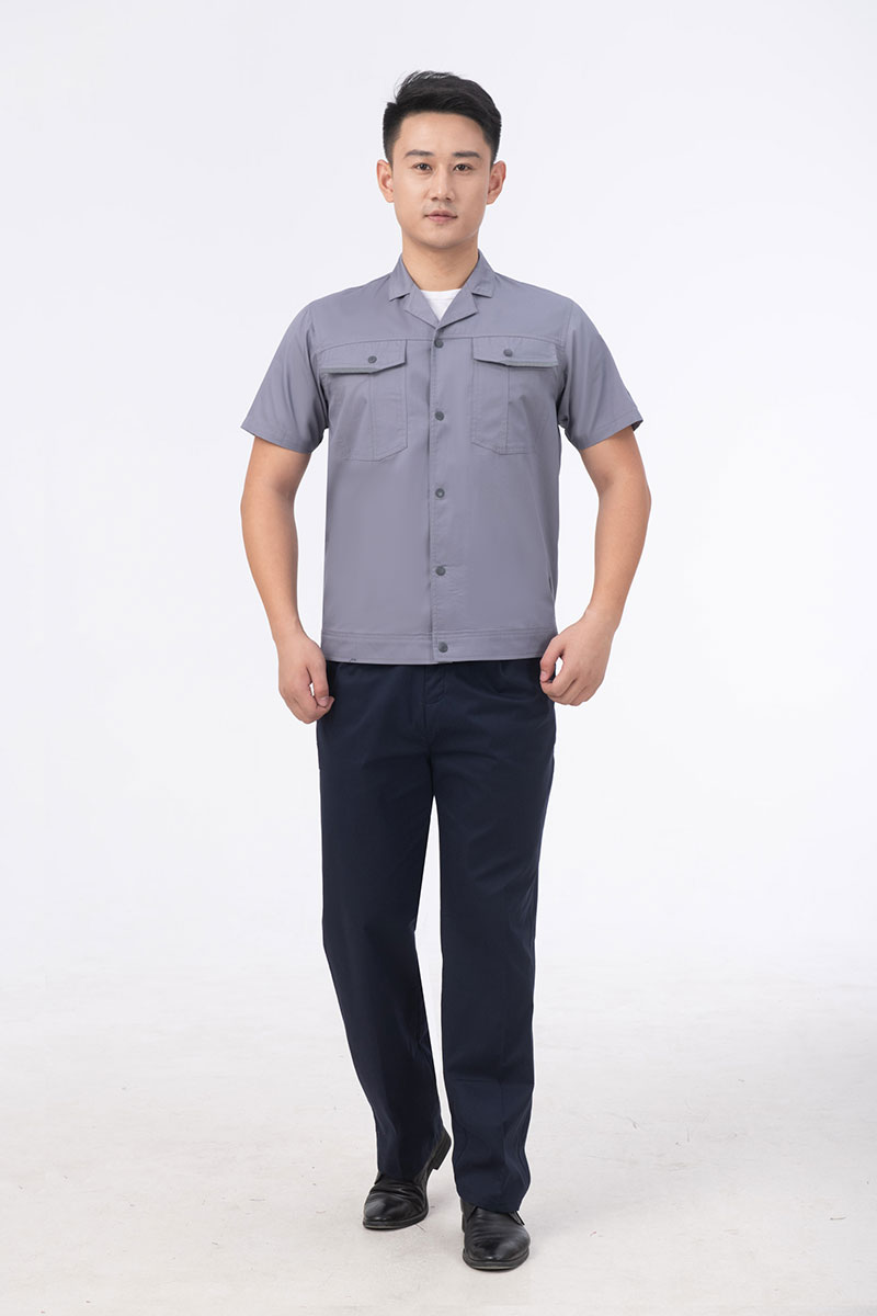 弹力款工作服灰色