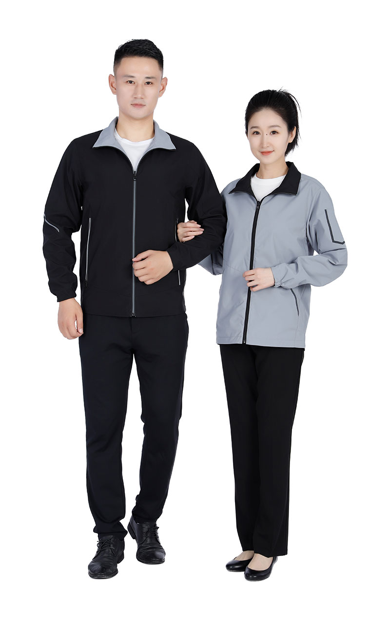 双面夹克工作服灰黑